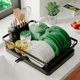 thumbnail image 1 of Stainless Steel Dish Drainer - Large Storage Kitchen Dish Drainer - Sink Drainer with Expandable Drainage and 360º Rotating - Dish Drying Rack (Black), 1 of 5