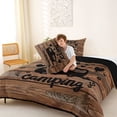 thumbnail image 4 of Catabedysis Rustic Old Wooden Full Size Comforter Sets,Camping Camper Print Bedding Comforter Set For Boys,Multicolor,Black Reversible,3 Pieces,1 Comforter and 2 Pillowcases, 4 of 7