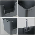 thumbnail image 7 of Ionoloy 2 Pack High Side Plastic Cat Litter Basin, Extra Large Litter Box with Scoop, Grey, 7 of 7