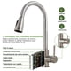 thumbnail image 3 of Grifo de Fregadero de Cocina, Grifo de Cocina Acero Inoxidable Extraible, Mezclador para Fregadero de Cocina, Grifo Giratorio de 360° con Rociador Desplegable, Diseño de Agua Fría y Caliente, 3 of 8