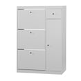 thumbnail image 4 of Shoe Cabinet, Freestanding Tipping Bucket Shoe Rack Organizer with 3 Flip Drawers, Entryway Narrow Shoe Storage with Adjustable Storage Shelf, Modern Slim Hidden Shoe Cabinet, White, 4 of 6