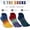 MulticolorB-3pairs, variant on 6 Pairs Cotton 5 Toe Socks for Men & Women, Breathable Moisture Wicking Low Cut Striped Athletic Socks for Running, Cycling & Sports Medium