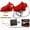 Red 2PC, variant on RV Trailer Wheel Wedges, Hard Plastic Tire Chocks with Handles for Camper Truck