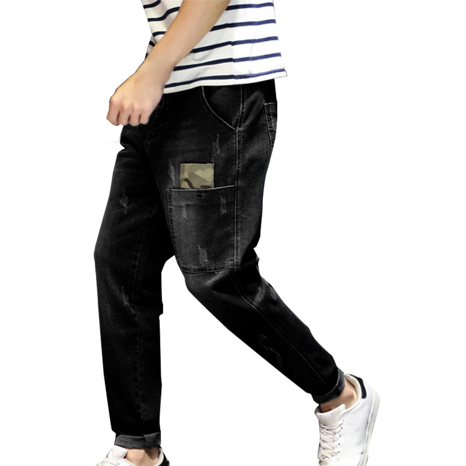 snowsong Mens Jeans Joggers For Men Men's Casual Loose Denim