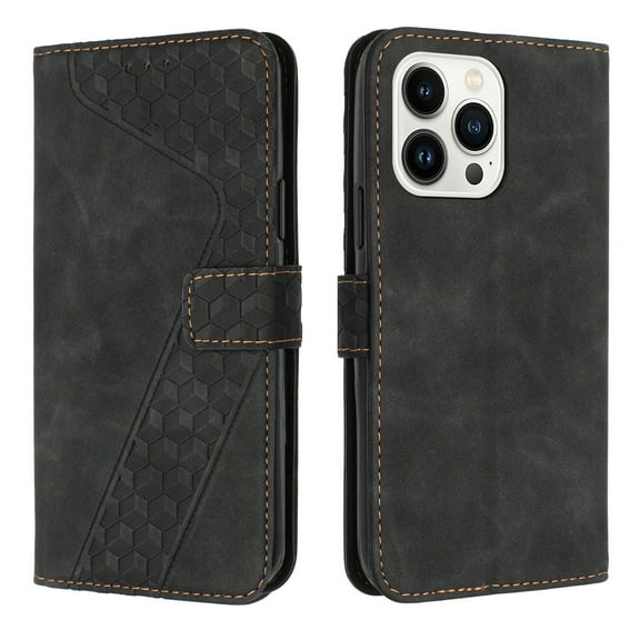SaniMore Wallet Case for iPhone 14 Pro 6.1" 2022, Durable PU Leather Case Kickstand Magnetic Clasp Cash Pocket Card Holders Shockproof Anti-drop Full Body Protective Case For iPhone 14 Pro, Black