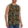 thumbnail image 2 of Balery Teal Leopard Camisetas sin mangas para hombre, absorbe la humedad y protege contra el mal olor.-3X-Large, 2 of 7