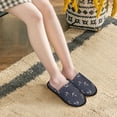 thumbnail image 5 of Slippers for Women, anchor dots cute navyblue Womens Slippers Fuzzy Winter House Shoes, Soft Anti-Skid Slippers Indoor and Outdoor, 5 of 7