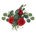 thumbnail image 3 of GUOOL Artificial Floral Wreaths Candle Garland Small Boho Wreath, Eucalyptus Leaves Candles Wreaths for Bar Wedding Decoration Red, 3 of 9