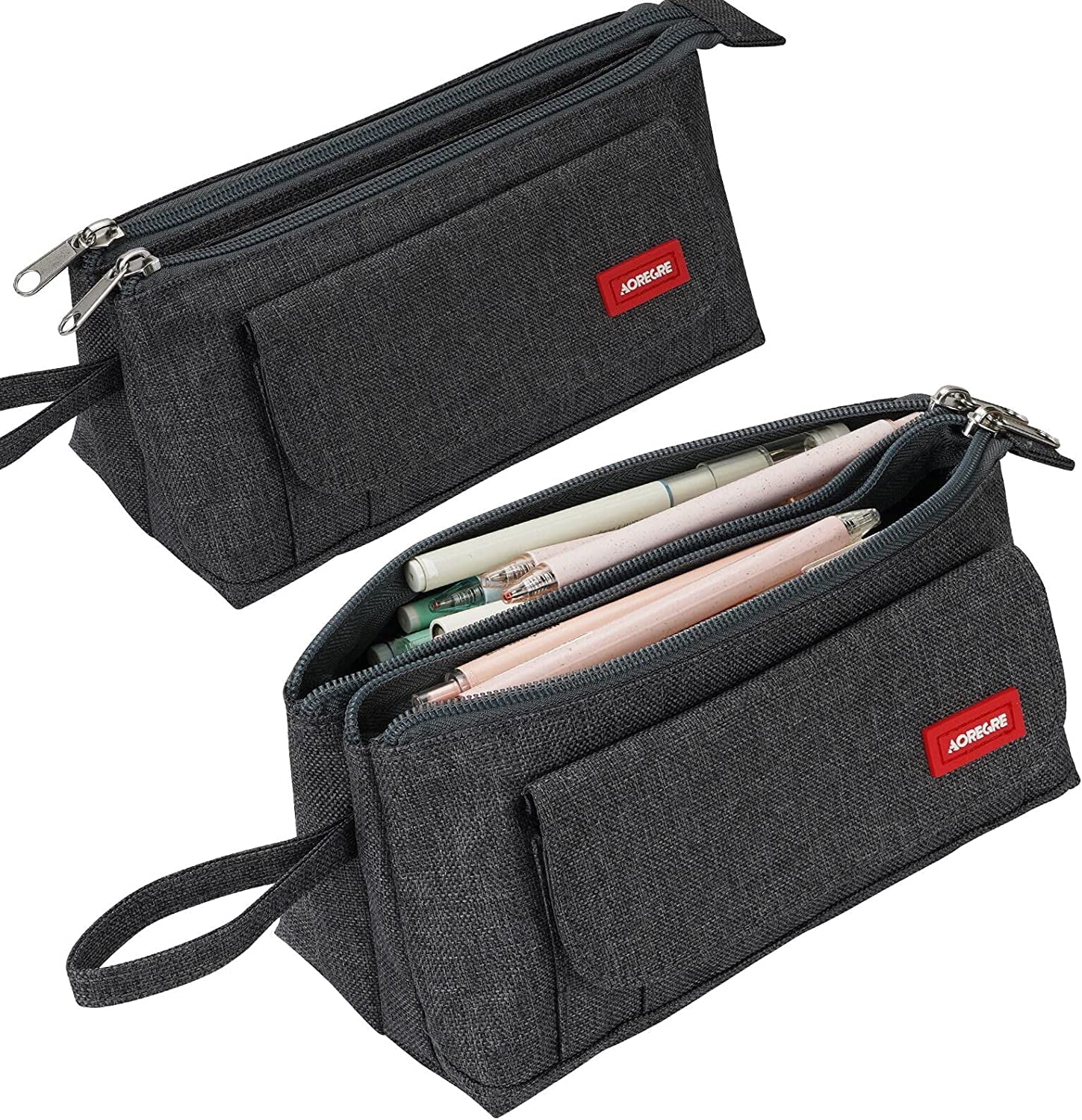 VAFOTON Large Capacity Pencil Case 2 Compartment Pouch Pen Bag Pencil ...