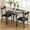Black, variant on 3 Piece Dining Table Set,Small Industrial Kitchen Table and 2 Upholstered Chairs,Kitchen Breakfast Square Dining Table Set, Breakfast Table Set for Dining Room, Living Room, Apartment,Small Space