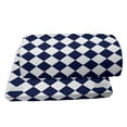 thumbnail image 4 of Blue Foot Rest, Classical Old Fashioned Checkered Pattern Geometric Diagonal Skewed Squares, Non-Slip Backing Adjustable Ergonomic Memory Foam Leg Support for Office, Navy Blue and White, by Ambesonne, 4 of 5