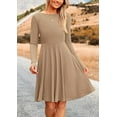 thumbnail image 6 of PRETTYGARDEN Women's Spring Fall Short Dress Ribbed Knit Crewneck Long Sleeve A Line Flowy Casual Elegant Going Out Dresses, 6 of 9