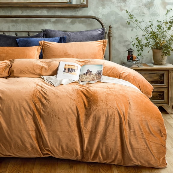 Luxuriously Soft, Zippered Flannel Comforter Cover,Velvet Duvet Cover Set,Twin