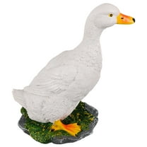 LOLIPPYY White Resin Duck Garden Statue with Lifelike Craftsmanship for Home Outdoor Landscaping