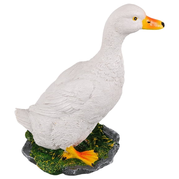 LOLIPPYY White Resin Duck Garden Statue with Lifelike Craftsmanship for Home Outdoor Landscaping