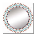 thumbnail image 2 of Designart "Sacred Mandala In Vintage Blue And Tangerine I" Boho Mandala Square Mirror For Wall Decor - Large Blue Square Printed Wall Mirror Art - Wall Mounted Square Large Mirror, 2 of 5