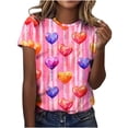 thumbnail image 2 of QIPOPIQ T-Shirts Vintage pour Femmes Mode Décontractée Col Rond Manches Courtes T-Shirt Imprimé Top Liquidation, 2 of 5
