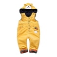 thumbnail image 1 of KIDSCOOL SPACE Baby Denim Overall,Hooded Little Kid Jean Jumper,Yellow,6-12 Months, 1 of 2