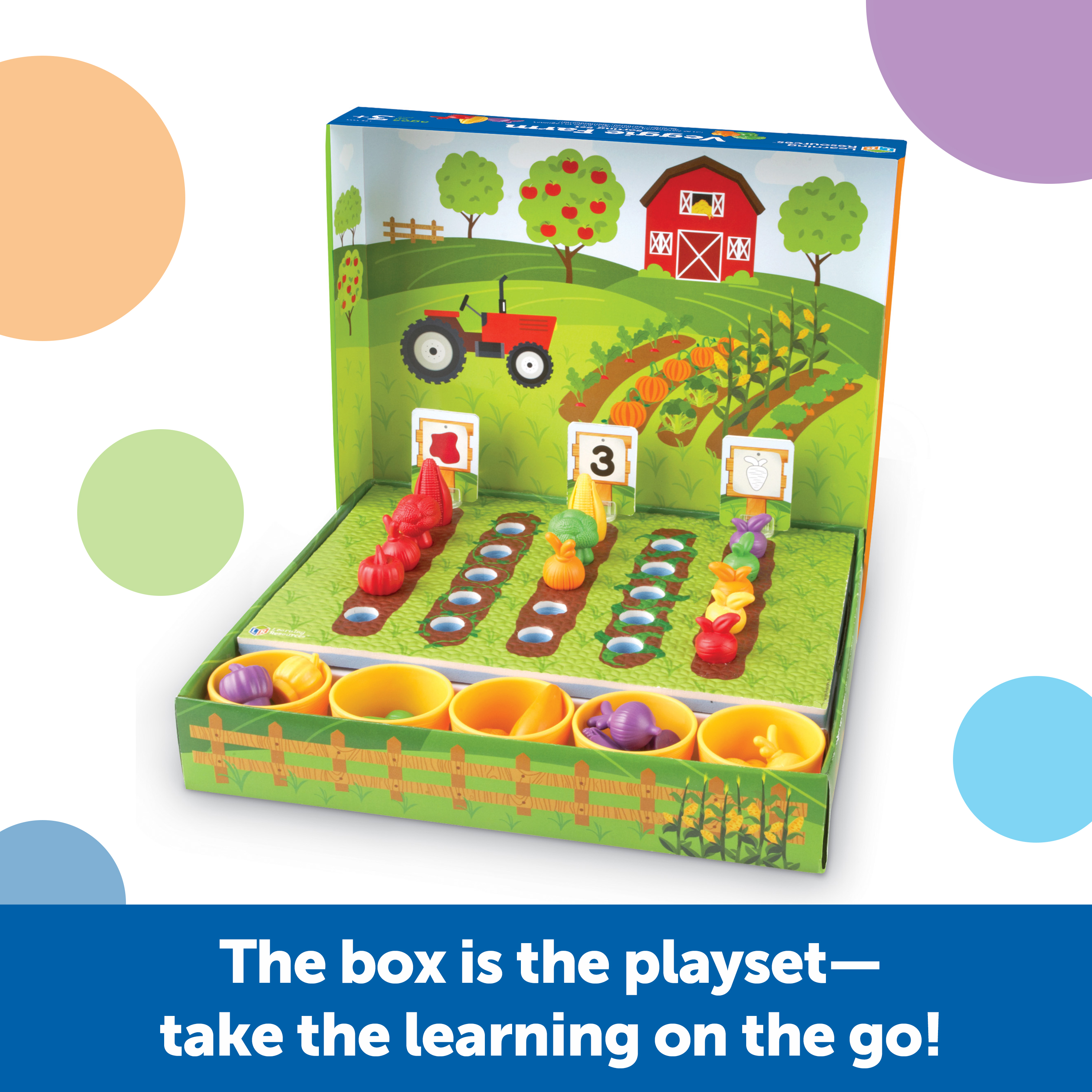 Learning Resources Veggie Farm Sorting Set, Color Sorting and Early Counting, Preschool Game, 46 Pieces, Ages 3,4,5+ - image 2 of 8