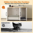 thumbnail image 4 of Cat Litter Box Enclosure, Hidden Litter Box Furniture with Divider, Indoor Cat House, Wooden pet House Side Table, for Living Room, Bedroom,White, 4 of 5