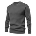 thumbnail image 4 of Suéter de otoño e invierno para hombre, camiseta informal de manga larga con cuello redondo, holgada, a cuadros pequeños y finos para hombre, 4 of 6