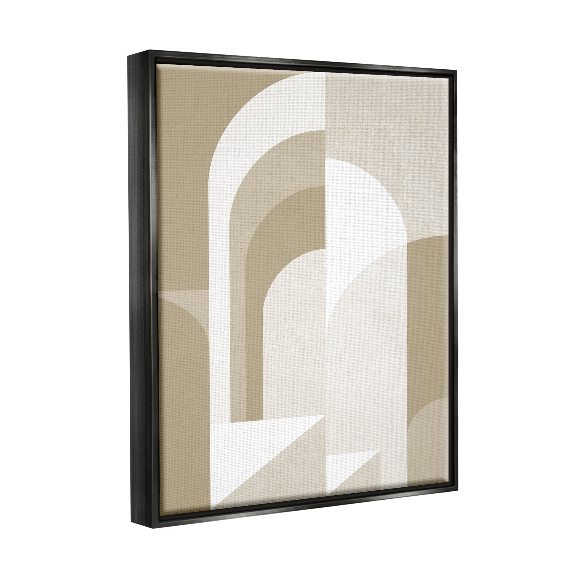 Stupell Industries Beige Abstract Arches Abstract Painting Black Floater Framed Canvas Art Print Wall Art, 25 x 31