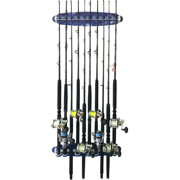 Rush Creek Creations Fishing Rod Wall Rack 10 Rod Capacity