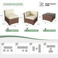 thumbnail image 4 of POTEBAN Patio Furniture Set, 7-Piece Outdoor Sectional All-Weather Wicker Patio Conversation Set for Backyard (Beige Cushions with Brown Rattan), 4 of 7