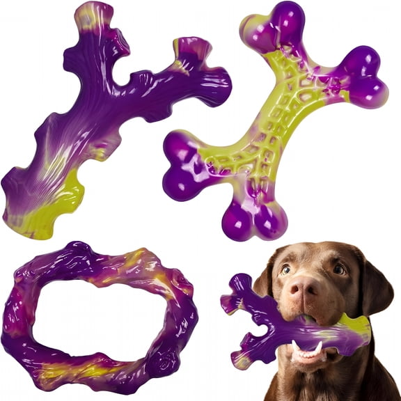 BESTSKY 2026 New Tough Dog Toys for Aggressive Chewers 3 Pack, Dog Toy for Large Dogs, Bacon Flavored, Keeps Dogs Busy
