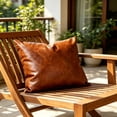 thumbnail image 5 of Anckoeil Faux Leather Pillow Cover, Decorative Throw Cushion Case Only (No Pillow Insert Included), 50x30cm / 19.7x11.8in, Soft Leather-Like Pillowcase for Sofa Bed, 5 of 5