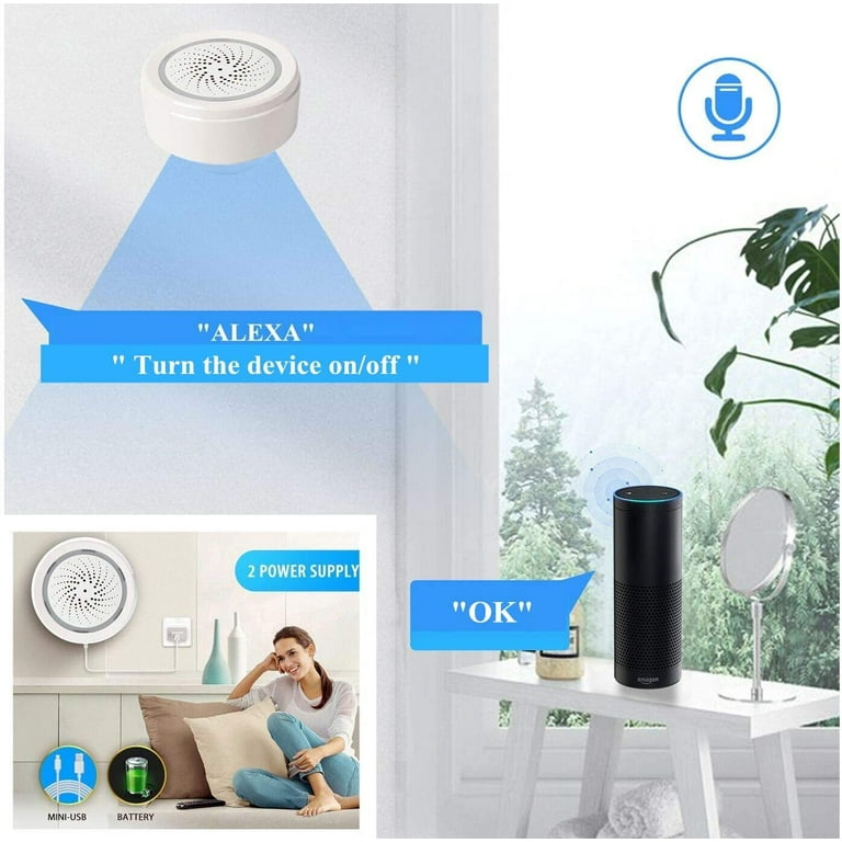 Smart WiFi indoor and outdoor temperature humidity sensor Compatible with Alexa  Google Home for home 