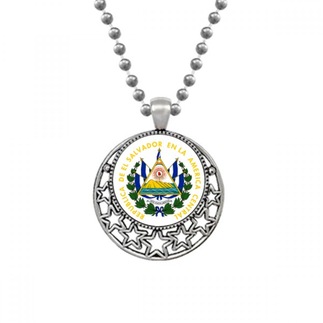 San Salvador El Salvador emblema nacional Collares Colgante Retro Moon Stars Jewelry Unbranded M