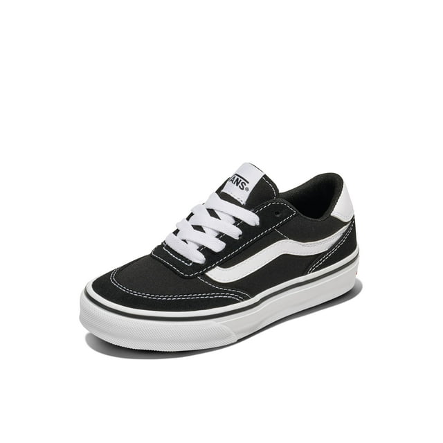 Zapatillas Vans Youth Brooklyn LS para niños en blanco y negro 12.5