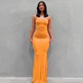 thumbnail image 1 of New Fashion Women Sexy Dresses Sleeveless Bodycon Backless Long Maxi Pure Slim Down Honey Peach Hip Suspender Party DressL Gao Jinjia LED, 1 of 2