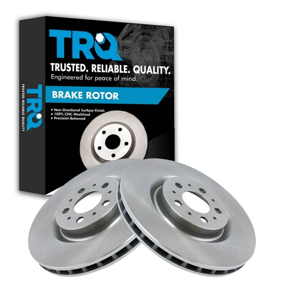 TRQ Front Brake Rotors Set Vented Fits Select 2004-2007 Volvo S60 V70