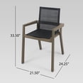 thumbnail image 3 of Pitts Patio Acacia Wood 6-Seater Dining Set with Oval Dining Table, Gray and Black, 3 of 9