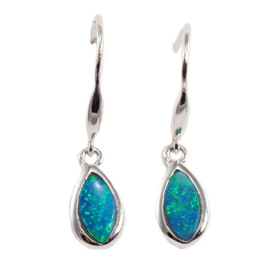 MOUNTAIN HIGH STERLING SILVER AUSTRALIAN OPAL DROP EARRINGS