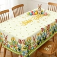 thumbnail image 4 of All-Season Waterproof Easter Tablecloth with Cute Rabbit Design, Bunny Egg Floral Print Table Cover for Indoor Outdoor Dining, Easter Party & Spring Home Decor, 4 of 5
