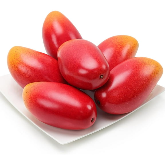 6pcs High-grade Fake Red Mango Artificial Fruits Simulation Home Party Table Cabinet Decoration Food Photography Props