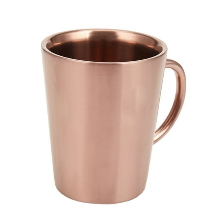 

2X 340 Ml Stainless Steel Copper Plated Coffee Cup Double Layers 304 High Temperature Resistance Milk Tea Mug Gold