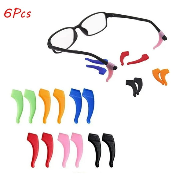 LNGOOR 6 Pack Eyeglasses Straps - Kids and Adults Sport Eyeglass Strap Holder, Eyewear Retainer, Silicone Anti Slip Holder For Glasses, Eyeglass Temple Tip, 6 Colors