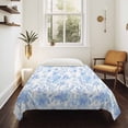 thumbnail image 4 of Watercolor Blue Floral Large Tapestry for Bedroom Wall Hanging Tapestry, Blue Ombre Botanical Summer Ceiling Backdrop Tapestries Poster Blanket Wall Decor for Teens Room Living Room Dorm 85" x 90", 4 of 8