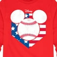 thumbnail image 3 of Disney - Americana - Mickey Baseball Flag Diamond - Toddler And Youth Long Sleeve Graphic T-Shirt, 3 of 5