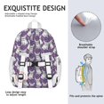 thumbnail image 5 of Purple French Bulldog Backpack for School,Cute School Bag,Schoolbag with Adjustable Shoulder Straps & Padded Back,15"x11.42"x5.5", 5 of 6