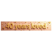 LUUFILx 40 Years Loved Banner Background Party Decoration Backdrop Photography Props Anniversary Celebration Wall Decor Golden Letters Valentines Day
