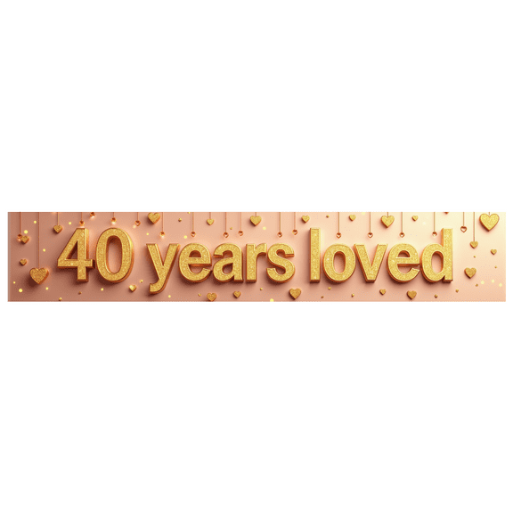 LUUFILx 40 Years Loved Banner Background Party Decoration Backdrop Photography Props Anniversary Celebration Wall Decor Golden Letters Valentines Day