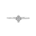 thumbnail image 2 of Solid 925 Sterling Silver Round Diamond Simple Square Cluster Engagement Wedding Anniversary Ring Band .01 Ct. - Size 5, 2 of 5