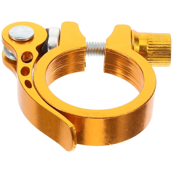 Bike Seat Post Clamp Aluminum Alloy Golden for Bike Use with Screw Fine-Tuning 27.2mm-35mm