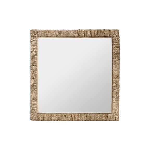 bali & pari Geralyn Japandi Natural Seagrass Square Wall Mirror
