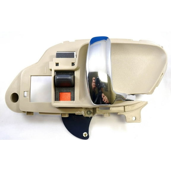 PT Auto Warehouse GM-2576MH-RH - Inner Interior Inside Door Handle, Light Beige/Tan Housing with Chrome Lever - Passenger Side Fits select: 1995-2000 CHEVROLET GMT-400, 1995-2000 CHEVROLET TAHOE